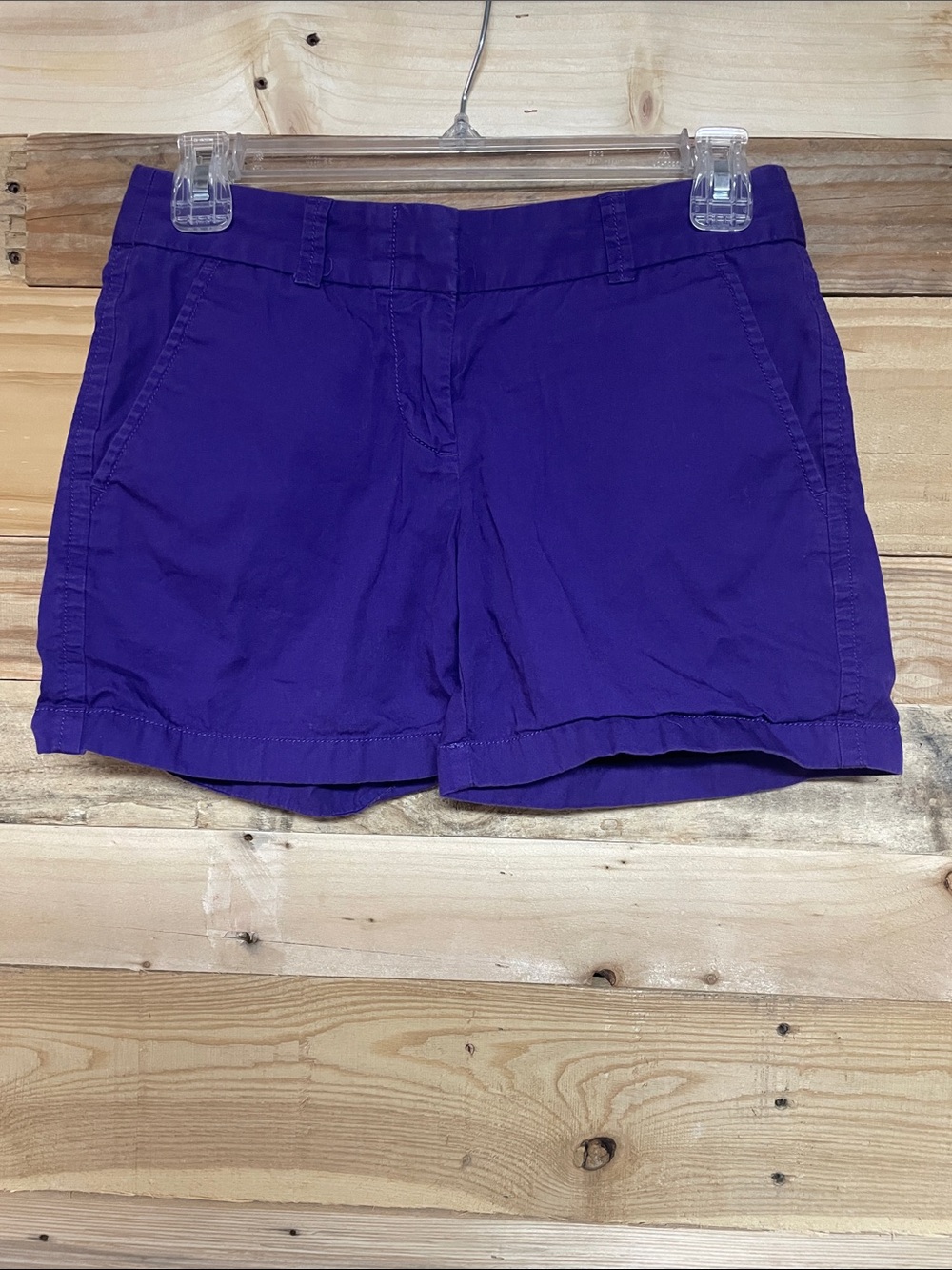 J. Crew size 00 Purple Low-rise 3.5”Shorts with Front and Back Pockets